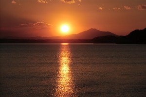  筑波山に沈む夕陽2 